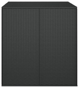 fekete polyrattan kerti párnatartó doboz 100 x 97,5 x 104 cm