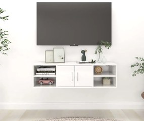 magasfényű fehér szerelt fa fali polc 102 x 30 x 29 cm