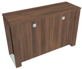 Verno+ S alacsony szekrény 140 x 46 x 90 cm, dió / fekete