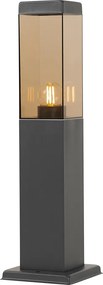 Okos kültéri oszlopos lámpa sötétszürke füstüveggel 45 cm WiFi P45-tel - Malios