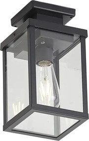 Modern kültéri mennyezeti lámpa fekete mozgásérzékelővel IP44 - Rotterdam