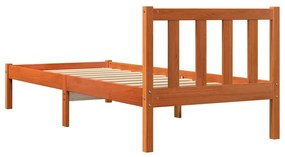 viaszbarna tömör fenyőfa ágy matrac nélkül 100 x 200 cm