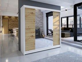 Ruhásszekrény Tatiana 2 (fehér + artisan). 1069273