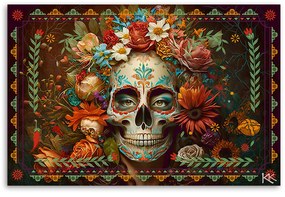 Gario Vászonkép Színes koponya virágokkal Méret: 120 x 80 cm
