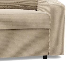 Zeus sarokkanapé, 2 ágyneműtartóval, döntött kartámasz, kordbársony, univerzális oldal, bonell töltet, bézs