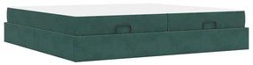 Ágykeret Sötétzöld 200 x 200 cm Bársony