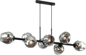 ITALUX PND-30843-8-BK-SG BORGO Többágú Függesztett Lámpa Fekete, Füstös E27 IP20