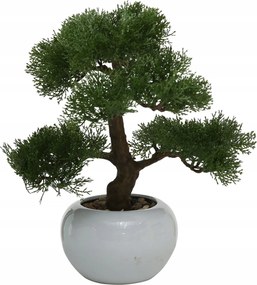 Mű Bonsai Növény 33 CM Fehér Cserépben Műanyag