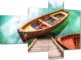 Vászonkép 100x70 Csónak a hegyi tavon