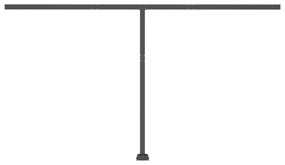 antracitszürke szélérzékelős és LED-es napellenző 450x350 cm