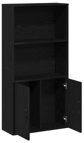 Könyvespolc fekete tölgy 60x24x120 cm gépesített fa