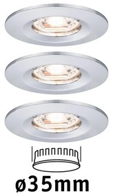 Paulmann 94303 Nova Mini beépíthető lámpa, kerek, 3db-os szett, fix, króm, 2700K melegfehér, 3x Coin foglalat, 310 lm, IP44