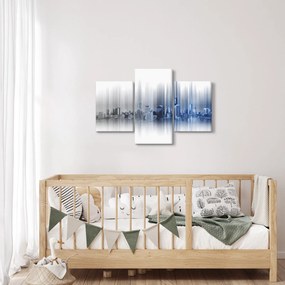 Kép - Panoráma a városra, kék-szürke (90x60 cm)
