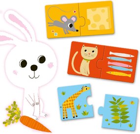 Párosító puzzle - Ki mit eszik?, 20 db-os - Dinner's ready!