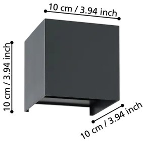 Eglo 901049 - LED fali lámpa VALMONTONE 2xLED/1,5W/230V 3000K fekete