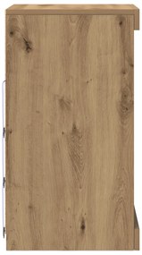 LED világítással ellátott oldalszekrény, kézműves tölgy 41x37x67 cm