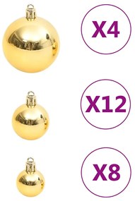 111 részes aranyszínű polisztirol karácsonyi gömb szett