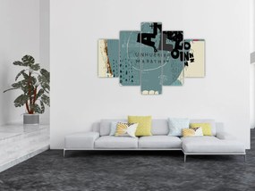 Kép - Repülő léggömb szivárvánnyal (150x105 cm)