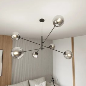 Csillár rúdon LINEAR 6xE14/10W/230V fekete/szürke