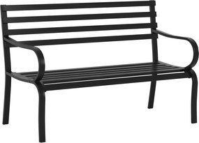 Outsunny 2-Személyes Kerti Pad 240kg Teherbírású Kerti Bútor Kültéri és Beltéri Használatra 127 x 58 x 82 cm Fekete | Aosom