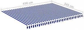 kék és fehér csere napellenző ponyva 4,5 x 3,5 m