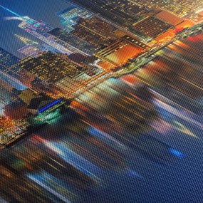 Manhattan képe éjjel (órával) (90x30 cm)