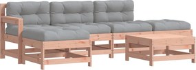 vidaXL 6 részes tömör duglászfenyő kerti társalgószett párnákkal