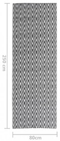 kültéri szőnyeg ARAKIL fekete 80x250 cm PP