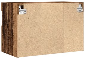 LED világítással ellátott TV faliszekrény régi fa 60x30x40 cm