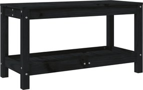 vidaXL fekete tömör fenyőfa kerti pad 82,5 x 35 x 45 cm