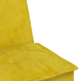 sárga L-alakú bársony kanapéágy 255x140x70 cm