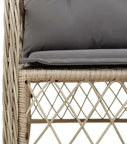vidaXL 5 részes vegyes bézs polyrattan kerti étkezőgarnitúra párnákkal