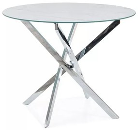 AGIS kerek étkezőasztal fehér márvány 90 cm