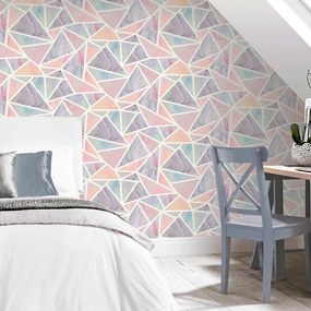 Arthouse Signature 2 Pastel Geo kék-lila geometrikus papír tapéta – 296002