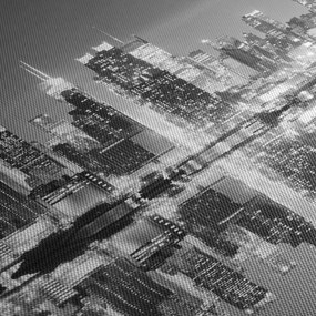 Kép - New York és a lila felhőkarcoló (órával) (90x30 cm)