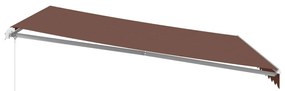 barna kézzel kihúzható LED-es napellenző 400 x 300 cm