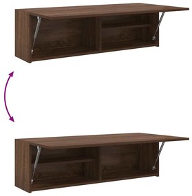 barna tölgyszínű szerelt fa fali fürdőszobaszekrény 100x25x30cm