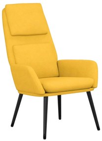 Mustársárga szövet pihenőfotel lábtartóval