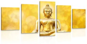 5 részes kép arany Buddha szobor