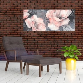 Kép - Virágok vázlata (120x50 cm)