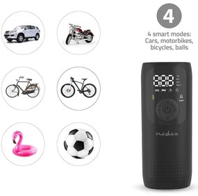 Nedis PAAC10BK - Digitális zsebkompresszor 4000 mAh 5V