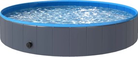 PawHut Foldable Dog Pool for Large & Extra-Large Dogs — 63 x 11.8 in (160 x 30 cm), Non-Inflatable, Anti-Slip, Dark Gray | Aosom