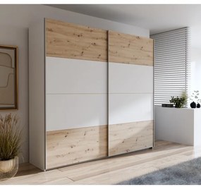 KARO gardróbszekrény 220x210 cm fehér/artisan tölgy