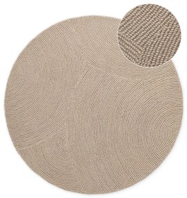 Bézs kézi szövésű gyapjú kerek szőnyeg ø 120 cm Calmio – Hanse Home