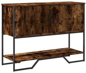 füstös tölgy színű szerelt fa tálalóasztal 100x35x74,5 cm