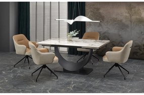 FERNANDO asztal, fehér márvány / fekete