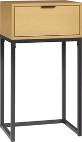HOMCOM Modern Szekrényasztal Fiókkal és Acél Lábakkal 40x30x76 cm Természetes | Aosom
