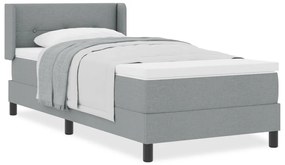 Boxspring Ágy Matrac Esetén - Világosszürke - 90 x 190 cm - Szövet