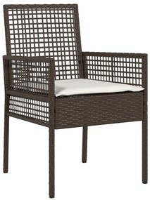 3 részes kert bistro szett párnákkal barna poli rattan