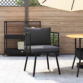 fekete polyrattan kerti szék párnákkal